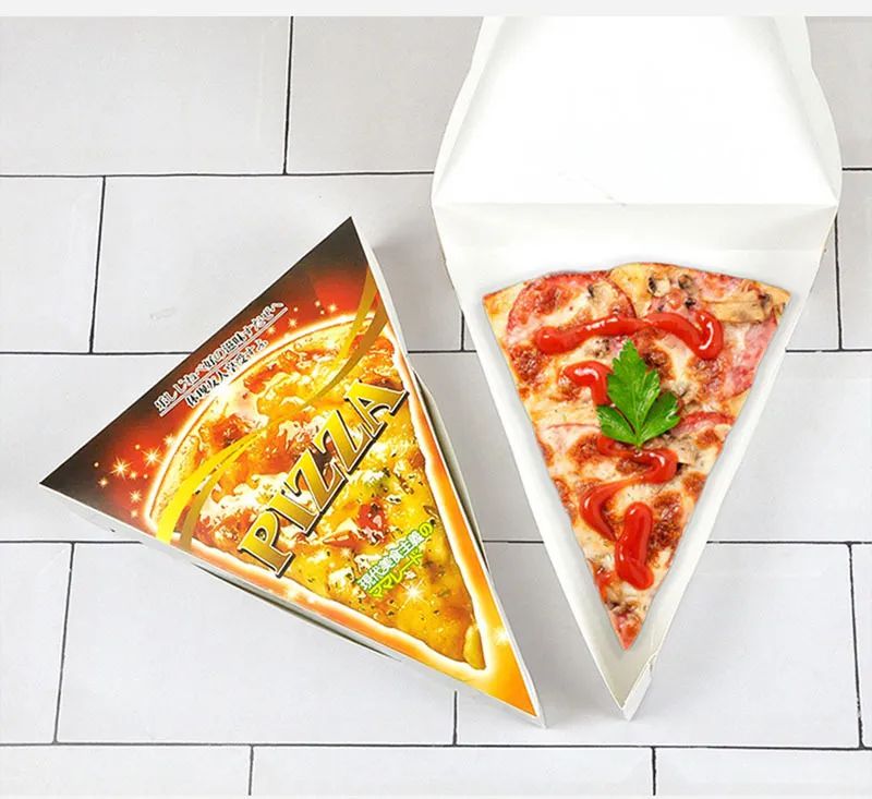 Triangle white card pizza box