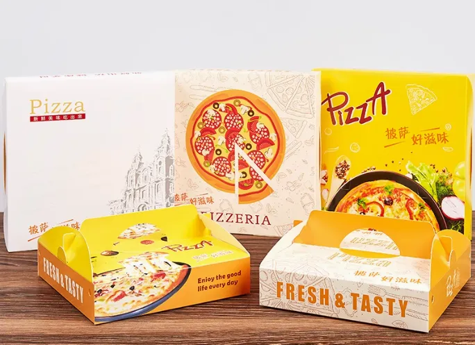 Custom white card pizza box